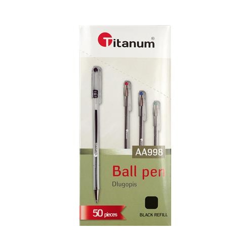 Długopis AA998 TITANUM CZARNY 50szt 68971-13970