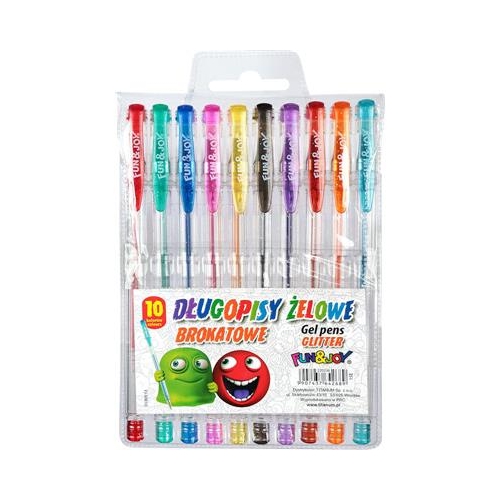 Długopis żelowy z brokatem 10szt 220236-16372