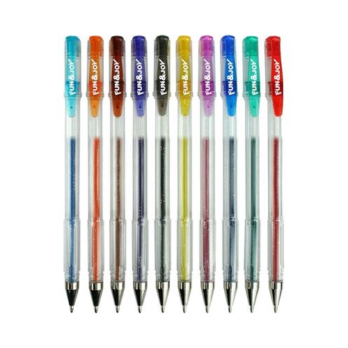 Długopis żelowy z brokatem 10szt 220236-16373