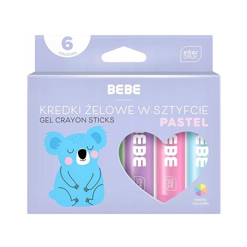 * Kredki żelowe w sztyfcie Interdruk 6kol Pastel-27682