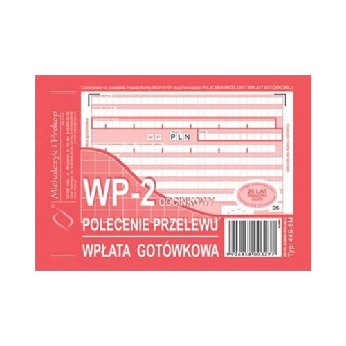 Druk MiP Polecenie przelewu WP-2 A6 449-5M 41392-11888