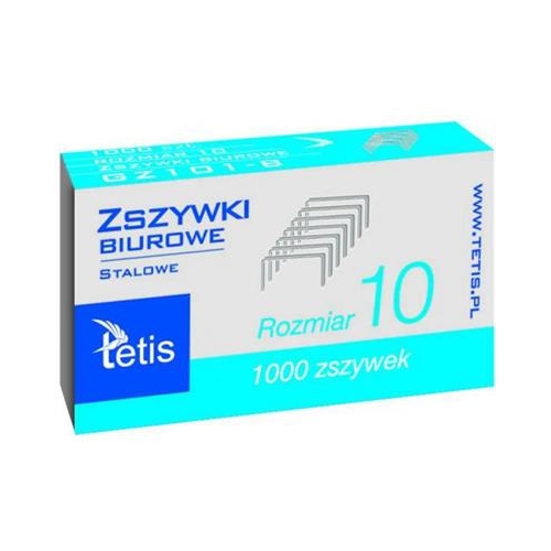 Zszywki Tetis biurowe no10 1000szt 148716-12253