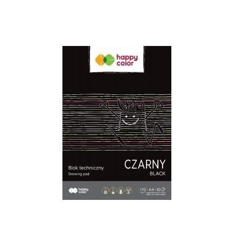 Blok techniczny A3 Happy Color czarny 170g 10k