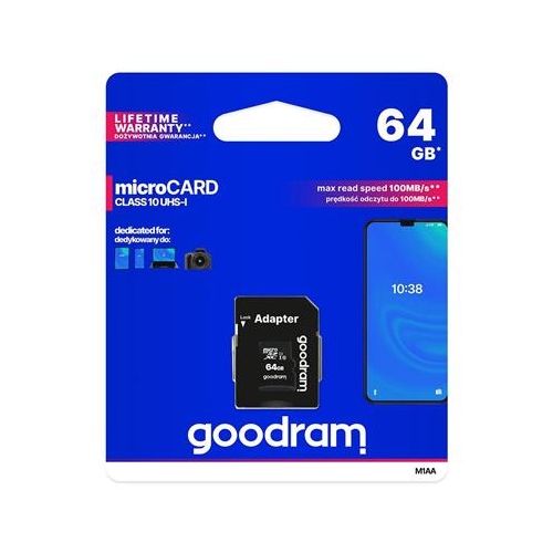 Karta pamięci microSDXC GOODRAM 64GB CL-10 UHS I