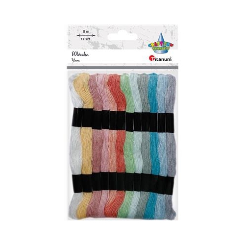 Mulina Titanum 12szt 8m PASTELOWA KOLOR