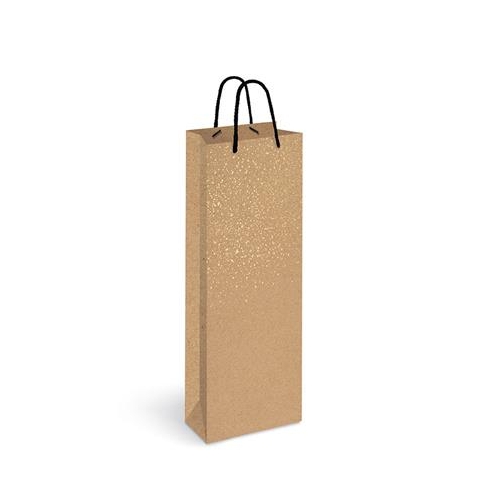 Torebka Interdruk Na butelkę KRAFT GOLD Kropki-23984