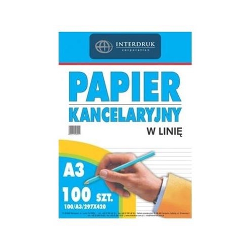 Paper kancelaryjny A3/100 Interdruk linia -25082