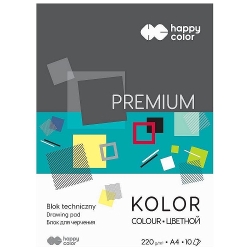 Blok techniczny A4 Premium HP 220g 10k Kolorowy