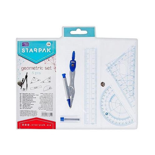 Zestaw geometryczny z metalowym cyrklem Starpak