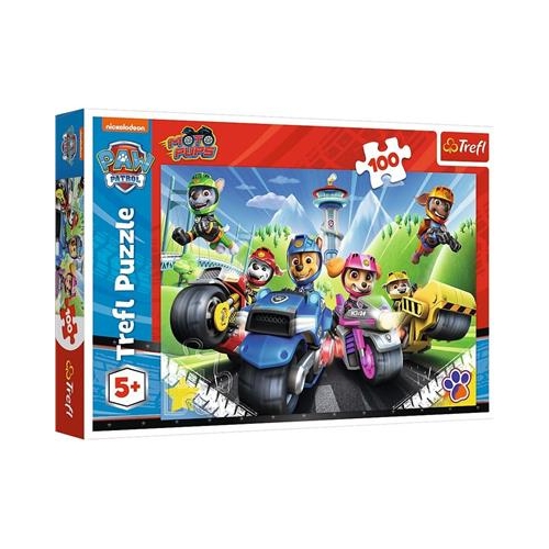 Puzzle TREFL 100 Psi Patrol na motorach