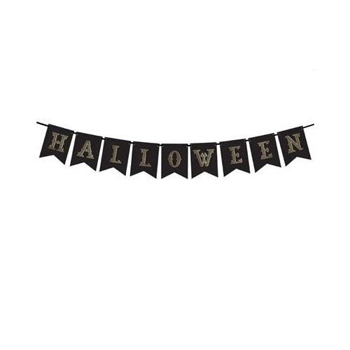 Banner papierowy Halloween GRL47 Czarno-złoty-27727