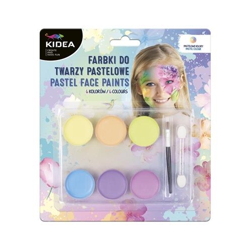 Farby do malowania twarzy pastelowe Kidea 6kolorów-27890