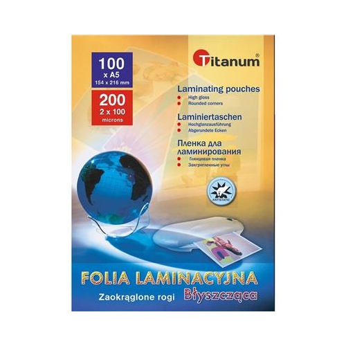 Folia do laminowania Titanum A5 100mic x2