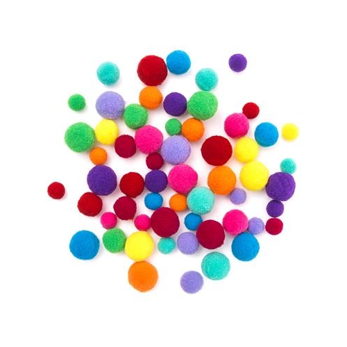 Pompony pluszowe Dp-Craft 60szt Mix Juicy-28162