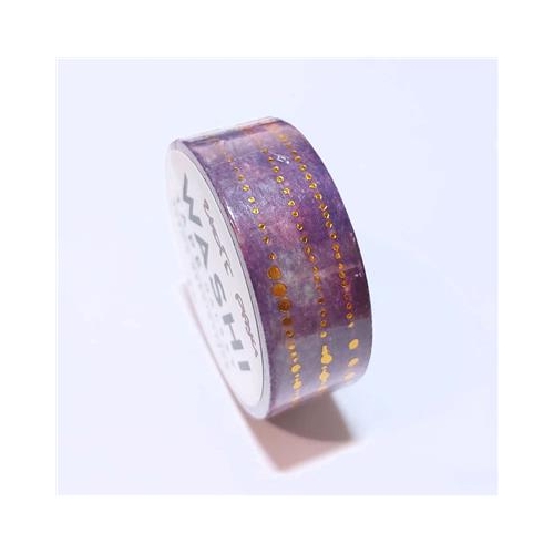 Taśma dekoracyjna Washi Galaxy Złote paski kropki-28840