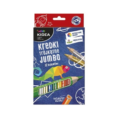 Kredki ołówkowe Kidea Jumbo 12 kolorów-28993