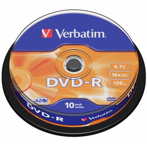 Płyty DVD-R Verbatim x16 4.7GB Matt Silver Cake10