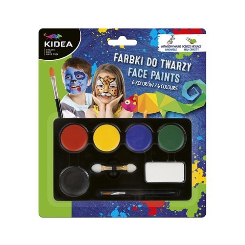 Farba do malowania twarzy Kidea 6 kolorów-29236