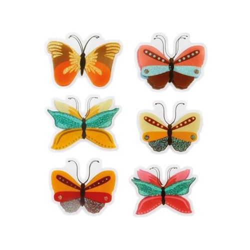Naklejki foliowe 3D 6szt Motyle pomarańczowe-29330