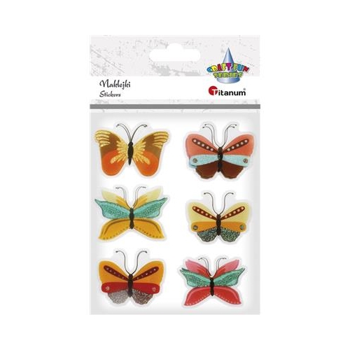 Naklejki foliowe 3D 6szt Motyle pomarańczowe-29331