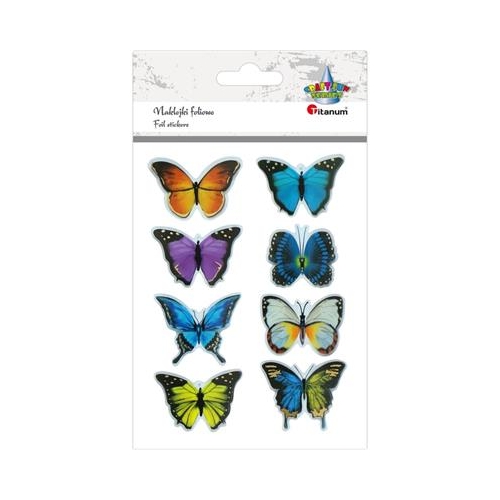 Naklejki foliowe 3D Titanum 8szt Motyle niebieskie-29336