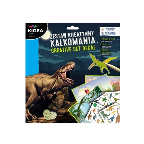 Kalkomania Kidea Dinozaury zestaw kreatywny