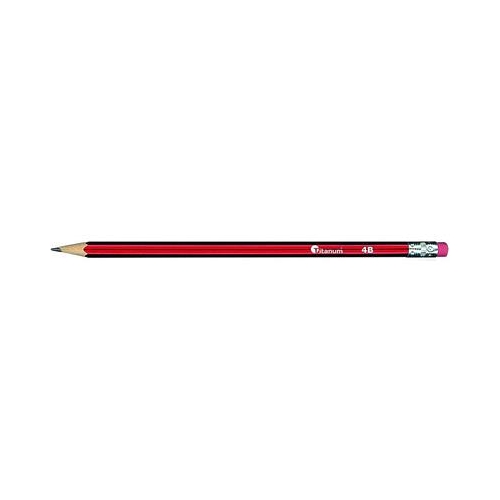 Ołówek Titanum techniczny z gumką 4B   -30753