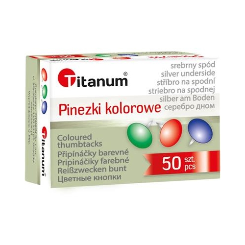 Pinezki standardowe KOLOR Titanum 50szt -31226