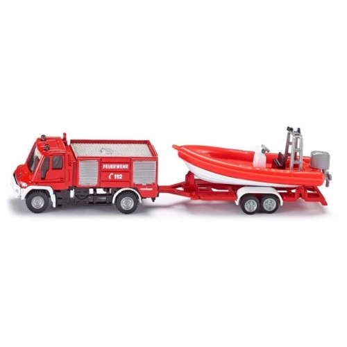 Siku 16 - Straż pożarna Unimog z łodzią