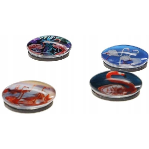 Magnesy szklane do tablic 30mm 6szt Flamingi-31475