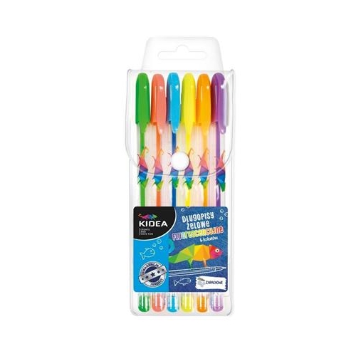 Długopisy żelowe Kidea 6 kolorów fluorescencyjnych-31512