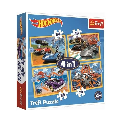 Puzzle TREFL 4w1 Pojazdy Hot Wheels-31606