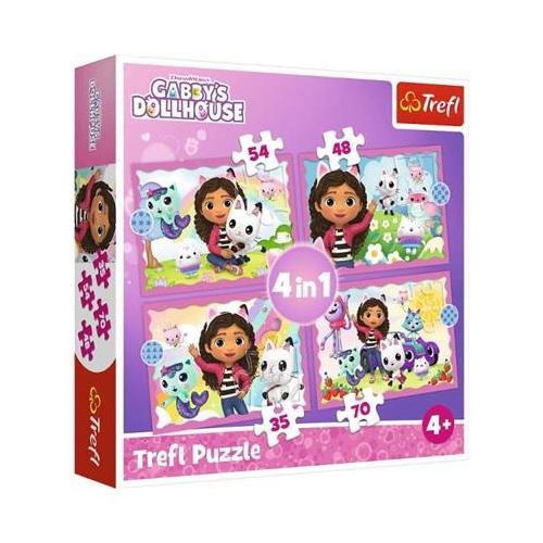 Puzzle TREFL 4w1 Przygody Gabi Koci Domek Gabi-31609