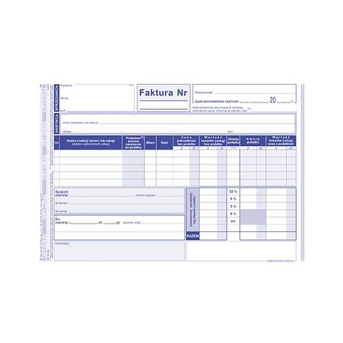 Druk MiP A5 Faktura VAT pełna 103-XE 1o 2kopie-31754