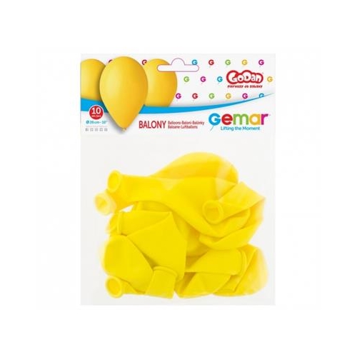 Balony gumowe Gemar 26cm 10szt Żółte-32401