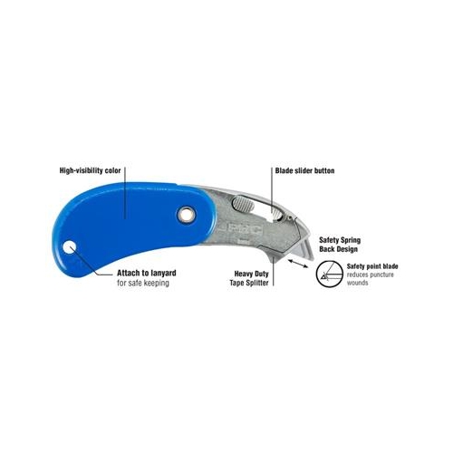 Nóż bezpieczny PSC2 PHC składany niebieski-32590