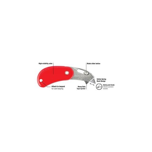 Nóż bezpieczny PSC2 PHC składany czerwony-32594