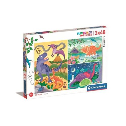 Puzzle Clementoni 3x48el. Dinozaury