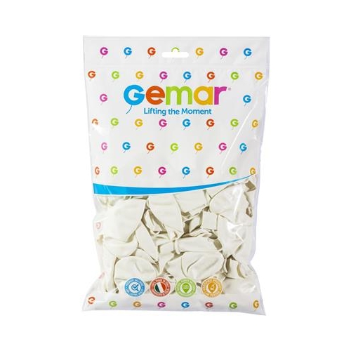 Balony gumowe Gemar 10" 26cm 100szt Białe