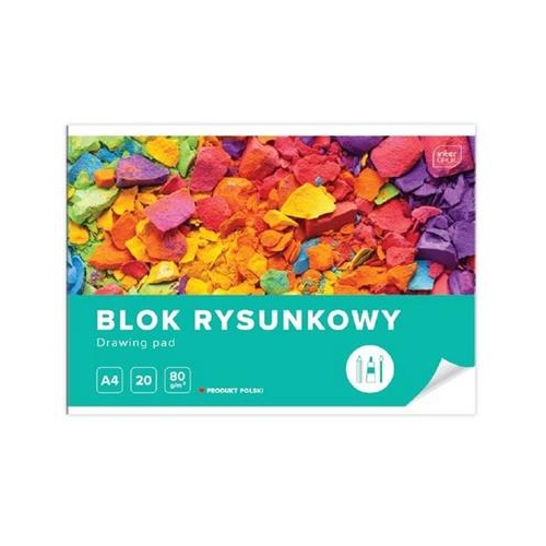 Blok rysunkowy Interdruk A4 20k 80g BIAŁY