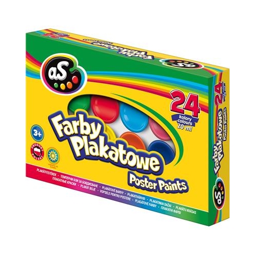 Farby plakatowe AS 24 kolory x20ml