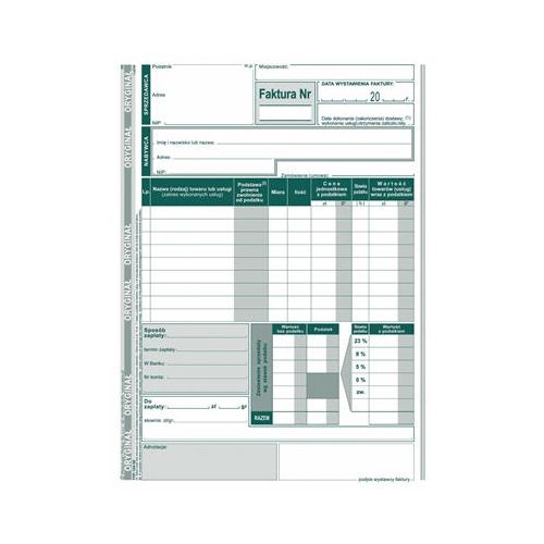 Faktura MiP VAT Brutto pionowa 124-3E-34333