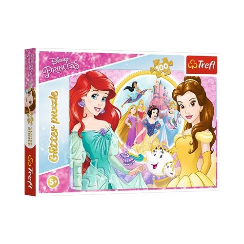 Puzzle TREFL 100 Glitter Księżniczki Bella i Ariel