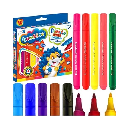 Flamastry trójkątne jumbo Bambino 10 kolorów