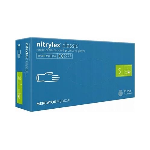 Rękawiczki nitrylowe S 100szt Niebieskie MERCATOR