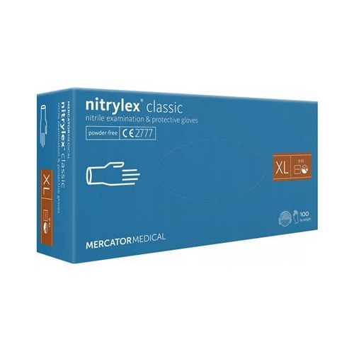 Rękawiczki nitrylowe XL 100szt Niebieskie MERCATOR