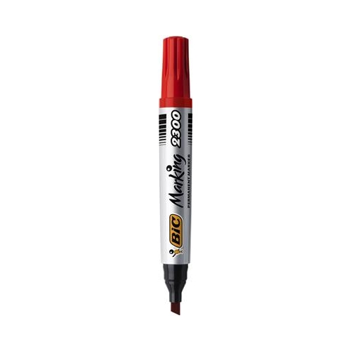 Marker permanentny BIC 2300 Czerwony ścięty