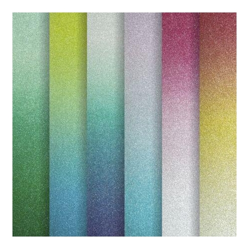 Karton brokatowy A4 mix kolorów gradient 6ark
