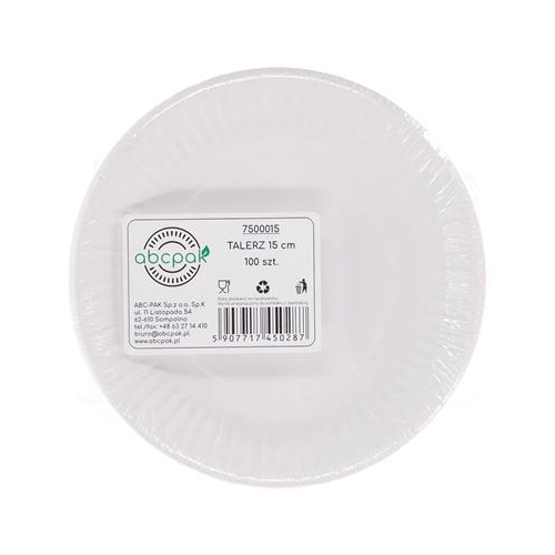 Talerz jednorazowy okrągły 15cm 100 szt-37148