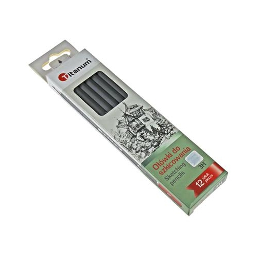 Ołówek techniczny Titanum 3H     12 sztuk-37292
